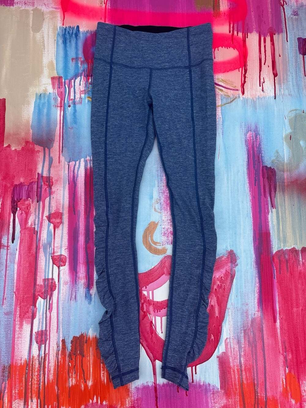 Lululemon High Times Pant *Ruffle Heathered Blue Leggings Size 4 juniors